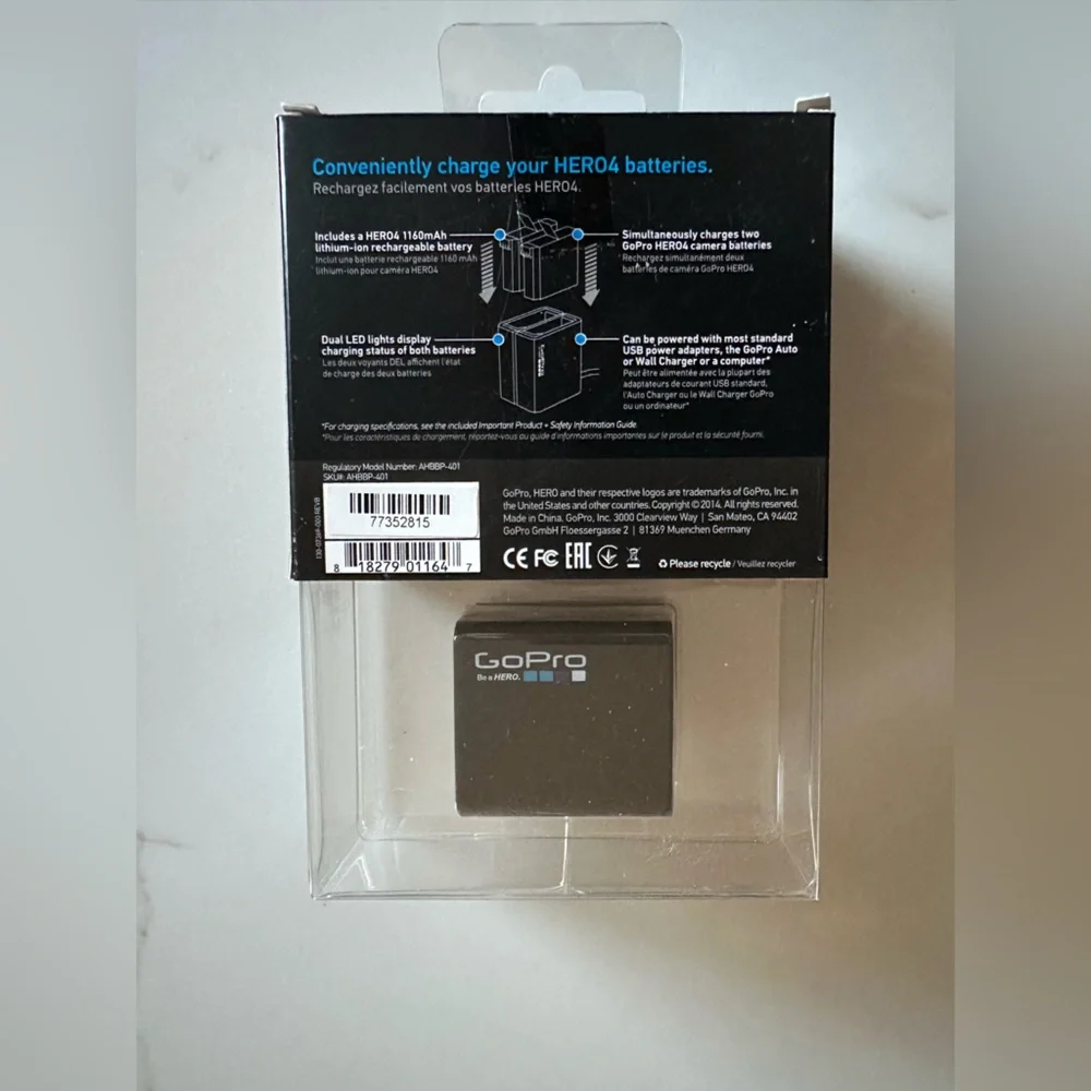 GoPro HERO4 Dual Battery Charger & Battery AHBBP-401 NEW SEALED In Box